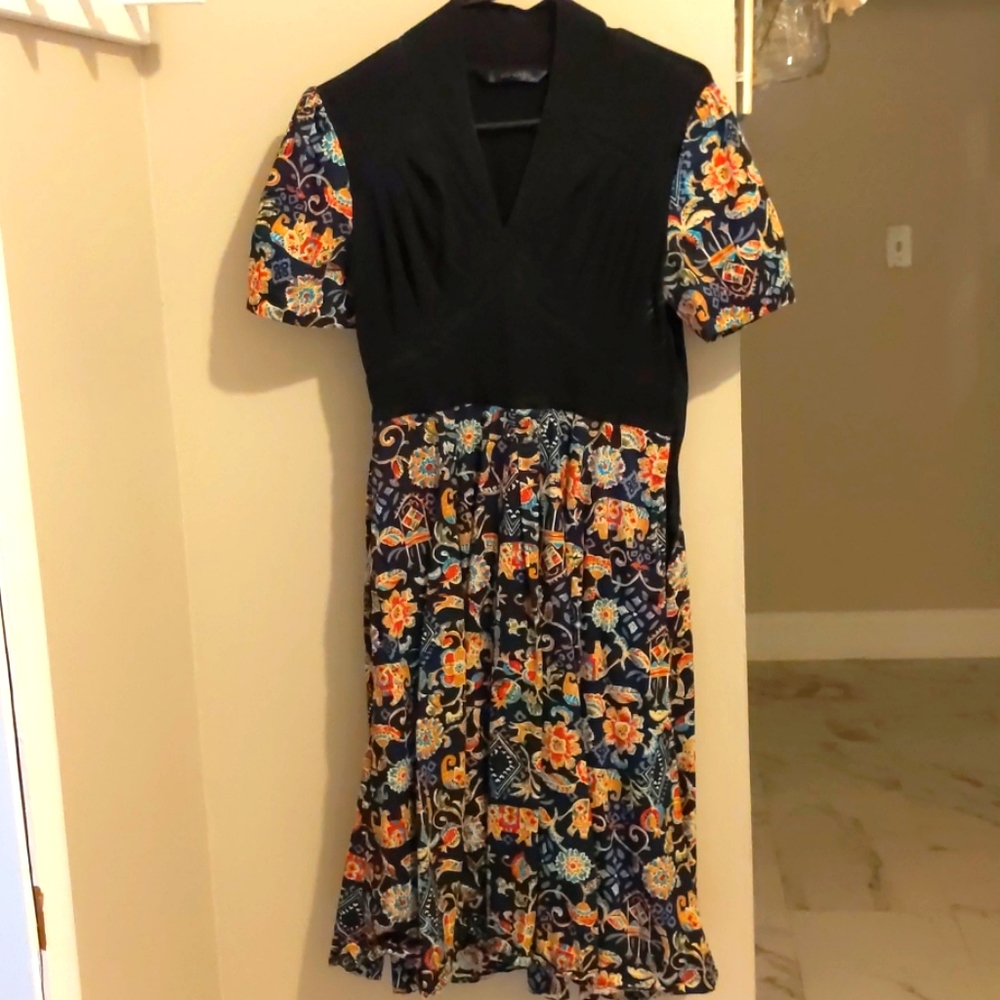 Eshakti size 6 elephant print multi media dress